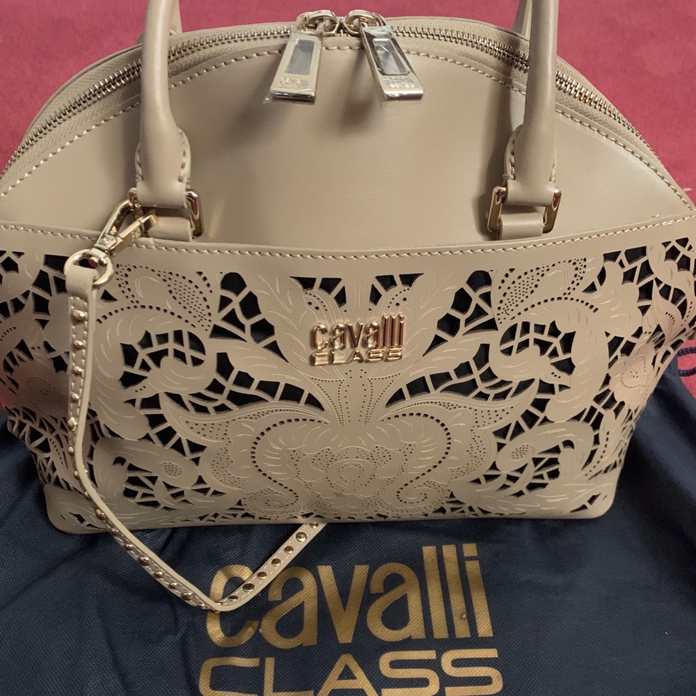 Roberto Cavalli CLASS Bella Medium Leather Tote
